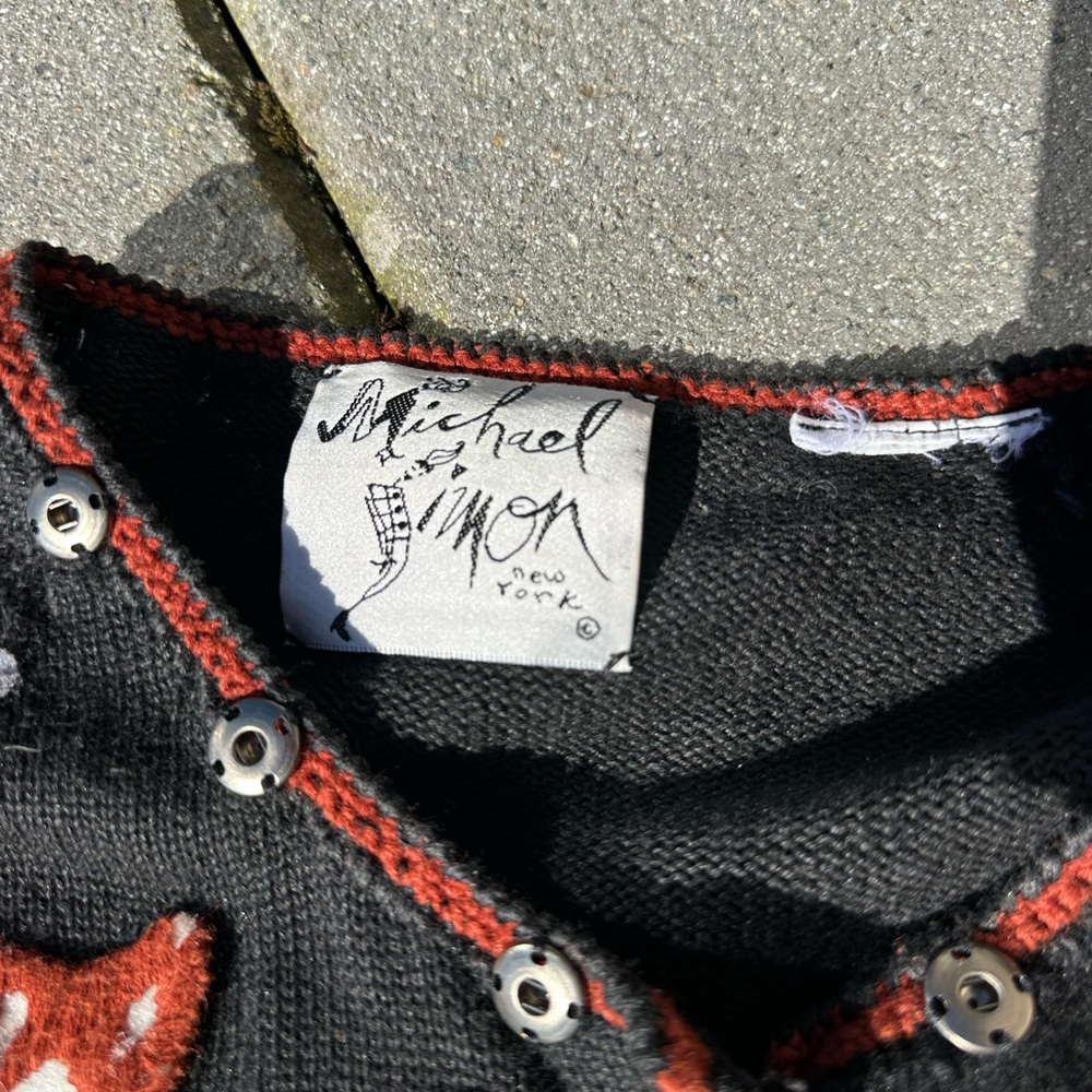 Michael Simon Vintage 1990s Dog Cardigan - Picture 10 of 15